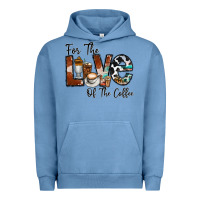 Pigment Pebble Blue for the love of the coffe Urban Hoodie - CowhideDigitalArt