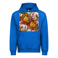 Cobalt christmas pig  tartan with  hay and christmas ligh Urban Hoodie - FaDigitalArtStudio