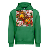 Emerald christmas pig  tartan with  hay and christmas ligh Urban Hoodie - FaDigitalArtStudio