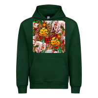 Forest Green christmas pig  tartan with  hay and christmas ligh Urban Hoodie - FaDigitalArtStudio