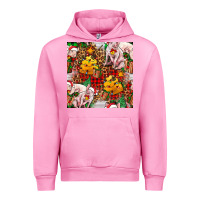 Fuchsia Pink christmas pig  tartan with  hay and christmas ligh Urban Hoodie - FaDigitalArtStudio