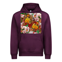 Mauve Wine christmas pig  tartan with  hay and christmas ligh Urban Hoodie - FaDigitalArtStudio
