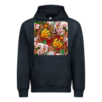 Navy christmas pig  tartan with  hay and christmas ligh Urban Hoodie - FaDigitalArtStudio