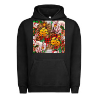 Pigment Black christmas pig  tartan with  hay and christmas ligh Urban Hoodie - FaDigitalArtStudio