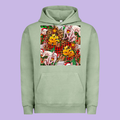 Christmas Pig  Tartan With  Hay And Christmas Ligh Urban Hoodie Designed By Fadigitalartstudio