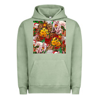 Pigment Oil Green christmas pig  tartan with  hay and christmas ligh Urban Hoodie - FaDigitalArtStudio