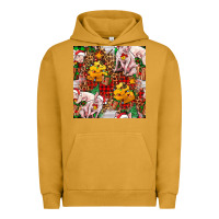 Pigment Peanut Butter christmas pig  tartan with  hay and christmas ligh Urban Hoodie - FaDigitalArtStudio