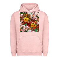Pigment Salmon christmas pig  tartan with  hay and christmas ligh Urban Hoodie - FaDigitalArtStudio