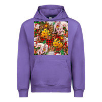 Tulip christmas pig  tartan with  hay and christmas ligh Urban Hoodie - FaDigitalArtStudio