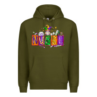 Army Green nurse mardi gras Premium Hoodie - RacoonDesign