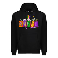 Black nurse mardi gras Premium Hoodie - RacoonDesign