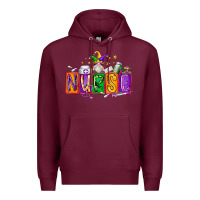Burgundy nurse mardi gras Premium Hoodie - RacoonDesign