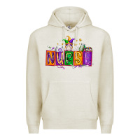 Oatmeal Heather nurse mardi gras Premium Hoodie - RacoonDesign