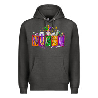 Charcoal Heather nurse mardi gras Premium Hoodie - RacoonDesign