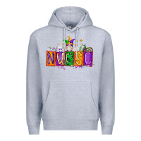 Heather Grey nurse mardi gras Premium Hoodie - RacoonDesign
