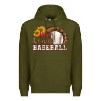 Army Green live love baseball Premium Hoodie - HRA Design Shop