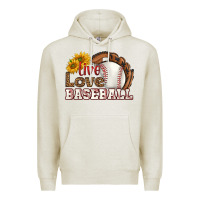 Oatmeal Heather live love baseball Premium Hoodie - HRA Design Shop