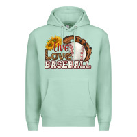 Seafoam live love baseball Premium Hoodie - HRA Design Shop