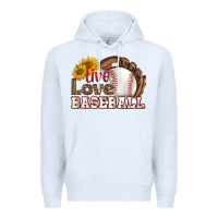 White live love baseball Premium Hoodie - HRA Design Shop