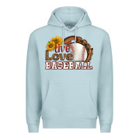 Blue Mist live love baseball Premium Hoodie - HRA Design Shop