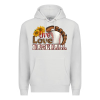 Dove Grey live love baseball Premium Hoodie - HRA Design Shop