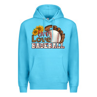Ocean Blue live love baseball Premium Hoodie - HRA Design Shop
