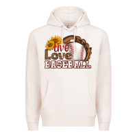 Pale Pink live love baseball Premium Hoodie - HRA Design Shop