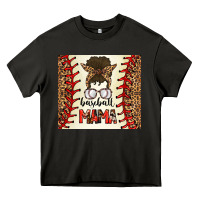 Asphalt Baseball Mom Messy Bun Heavy Core Tee - CowhideDigitalArt