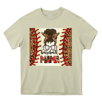 Mossy Baseball Mom Messy Bun Heavy Core Tee - CowhideDigitalArt