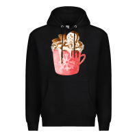 Black hotcocoa with snowman  fa element Premium Hoodie - FaDigitalArtStudio