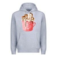 Heather Grey hotcocoa with snowman  fa element Premium Hoodie - FaDigitalArtStudio