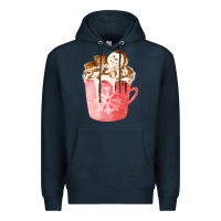 Navy hotcocoa with snowman  fa element Premium Hoodie - FaDigitalArtStudio