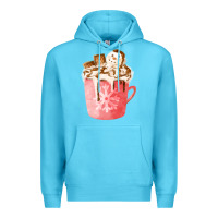 Ocean Blue hotcocoa with snowman  fa element Premium Hoodie - FaDigitalArtStudio