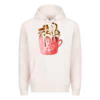 Pale Pink hotcocoa with snowman  fa element Premium Hoodie - FaDigitalArtStudio