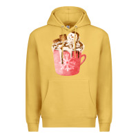 Antique Gold hotcocoa with snowman  fa element Premium Hoodie - FaDigitalArtStudio