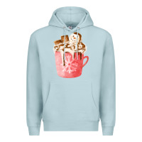 Blue Mist hotcocoa with snowman  fa element Premium Hoodie - FaDigitalArtStudio
