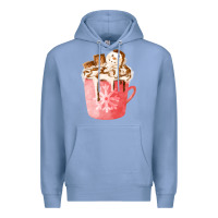 Colony Blue hotcocoa with snowman  fa element Premium Hoodie - FaDigitalArtStudio