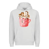 Dove Grey hotcocoa with snowman  fa element Premium Hoodie - FaDigitalArtStudio
