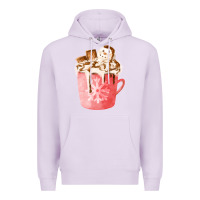 Lilac hotcocoa with snowman  fa element Premium Hoodie - FaDigitalArtStudio