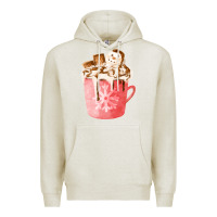 Oatmeal Heather hotcocoa with snowman  fa element Premium Hoodie - FaDigitalArtStudio