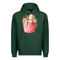 Sports Green hotcocoa with snowman  fa element Premium Hoodie - FaDigitalArtStudio