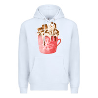 White hotcocoa with snowman  fa element Premium Hoodie - FaDigitalArtStudio