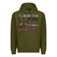 Army Green I'm Not Just A Daddy's Little Girl Premium Hoodie - CowhideDigitalArt