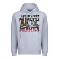 Heather Grey I'm Not Just A Daddy's Little Girl Premium Hoodie - CowhideDigitalArt