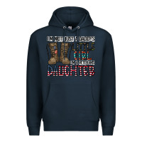 Navy I'm Not Just A Daddy's Little Girl Premium Hoodie - CowhideDigitalArt