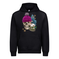 Black winter skeleton skull Urban Hoodie - FaDigitalArtStudio