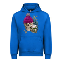 Cobalt winter skeleton skull Urban Hoodie - FaDigitalArtStudio