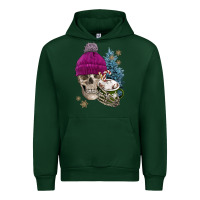 Foreset Green winter skeleton skull Urban Hoodie - FaDigitalArtStudio