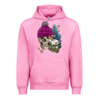 Fuchsia Pink winter skeleton skull Urban Hoodie - FaDigitalArtStudio