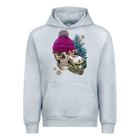 Heather Grey winter skeleton skull Urban Hoodie - FaDigitalArtStudio